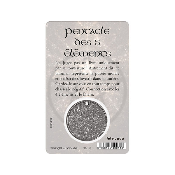 CARTE – TALISMAN – FR – PENTACLE DES 5 ÉLÉMENTS